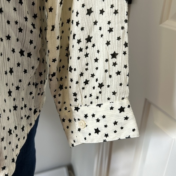 EVEREVE Allison Joy Celeste Star Shirt White Stars Button Down Top Sz XL NEW - Picture 8 of 14
